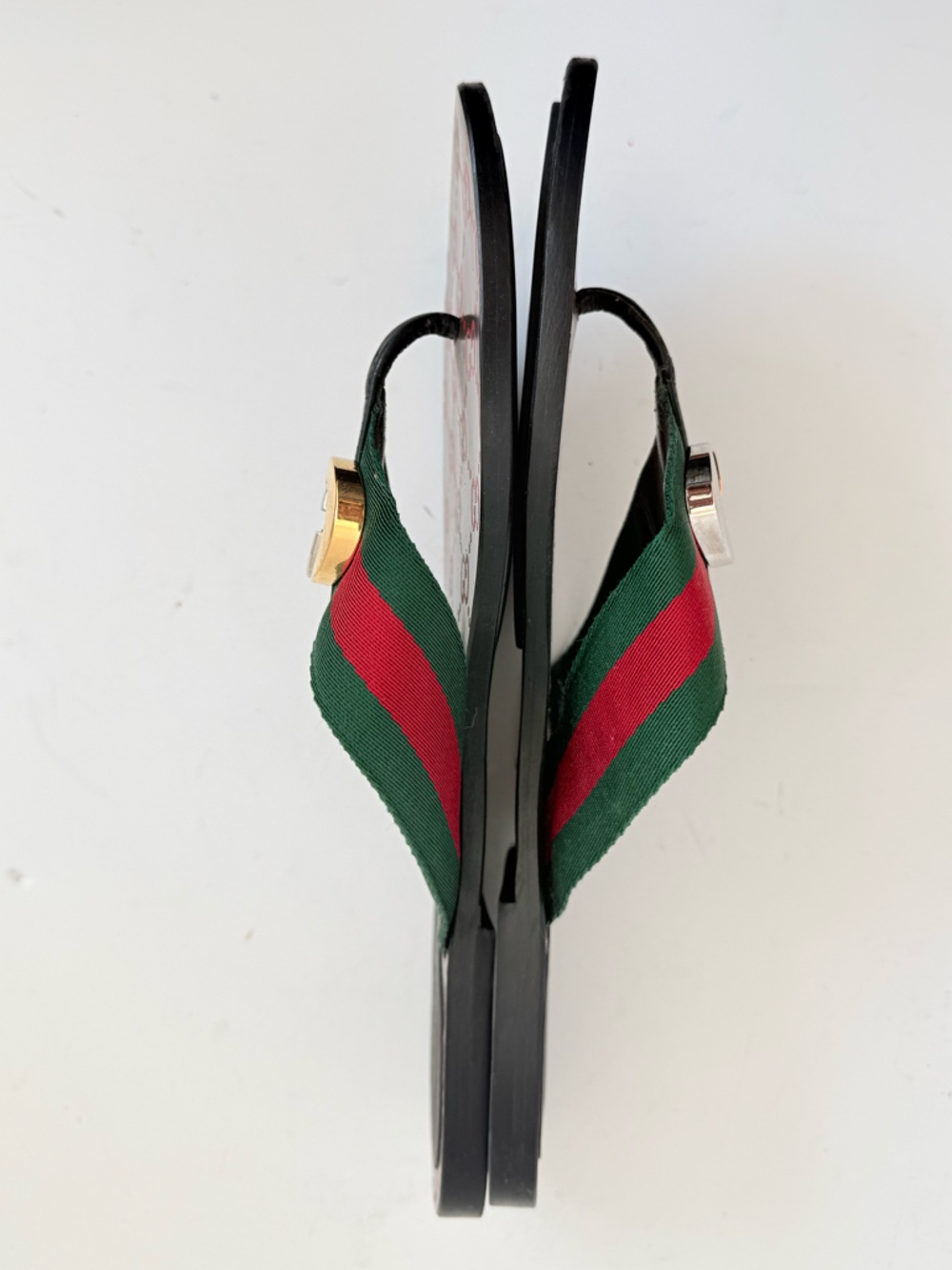 Gucci Brown leather Kika Web thong sandals Interlocking GG EU - Picture 3 of 9
